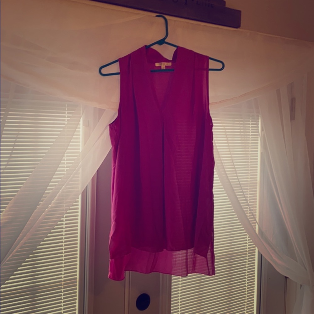 Spense, pink sleeveless blouse